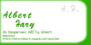 albert hary business card